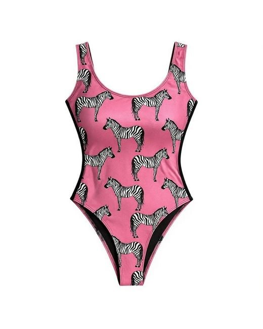 Brasini Swimwear Red Laguna High Cut One Piece Swimsuit With Mesh Sides