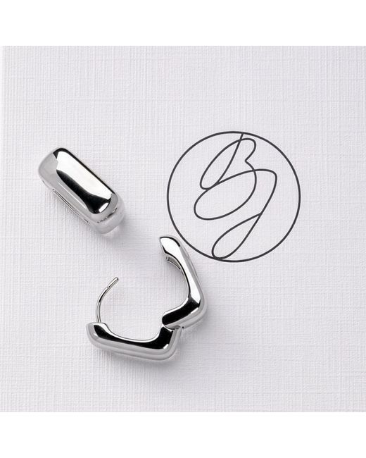 Belinda Jewelz White Chunky Block Hoops