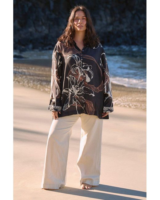 Adrift Clothing Black Jane Collared Shirt