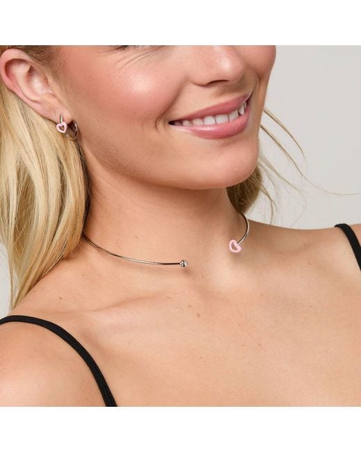 Dolcetto Designs Metallic Cometa Enamel Heart Choker