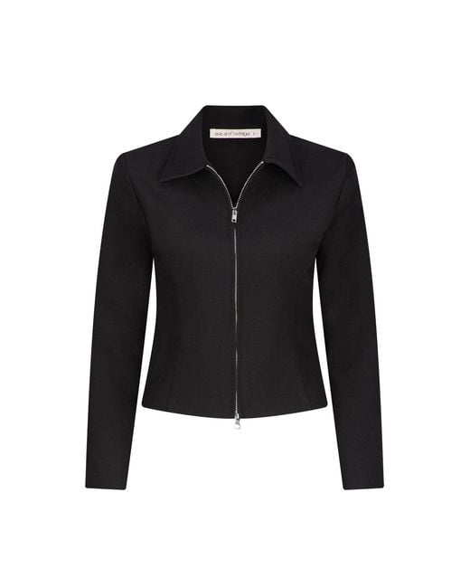 Love and Nostalgia Black Motor Running Zip Jacket