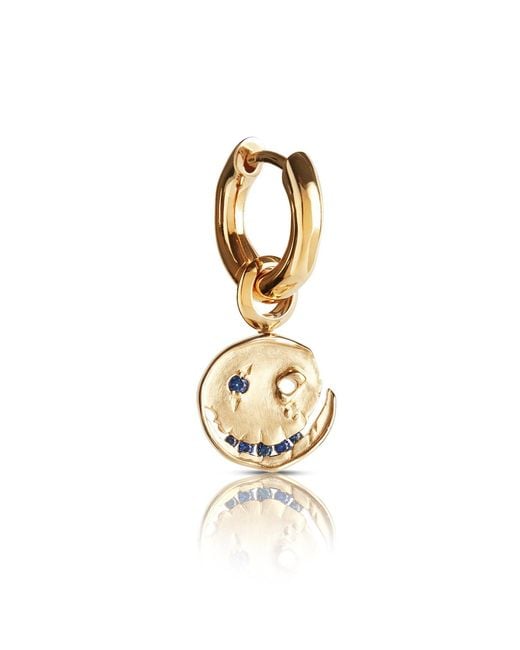 Kasun Metallic Smile Hoop Earrings – September – Sapphire – Plated