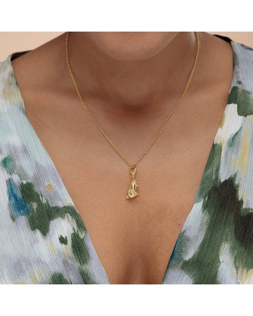 Lily Charmed Metallic Plated Pug Charm Necklace