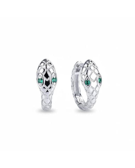 Angel Barocco Blue Small & Dainty Snake Hoops Earrings