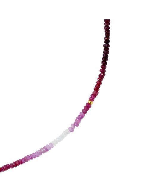 Bombyx House Multicolor Birthstone July Ruby Ombre Bead Necklace