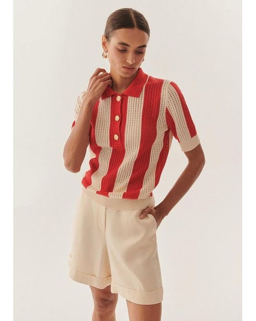 Exquise Red Harlow Knit Blouse