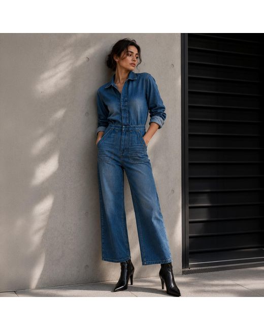 NOEND Blue Yanni Denim Jumpsuit