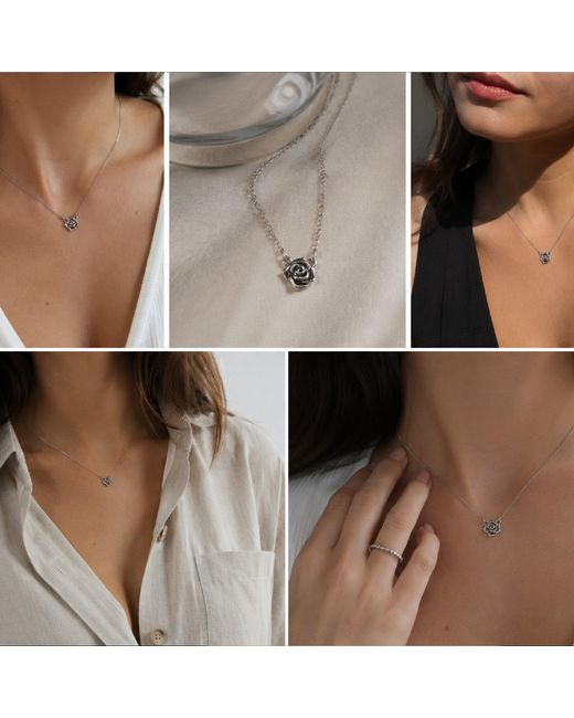 Unaloe Metallic Valencia Rose Necklace