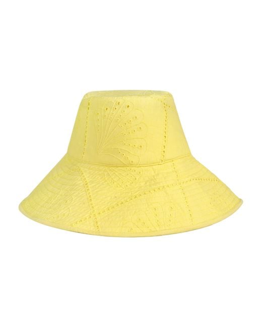 SUNSHINE TIENDA Yellow Lemonade Shell Beachy Bucket Hat