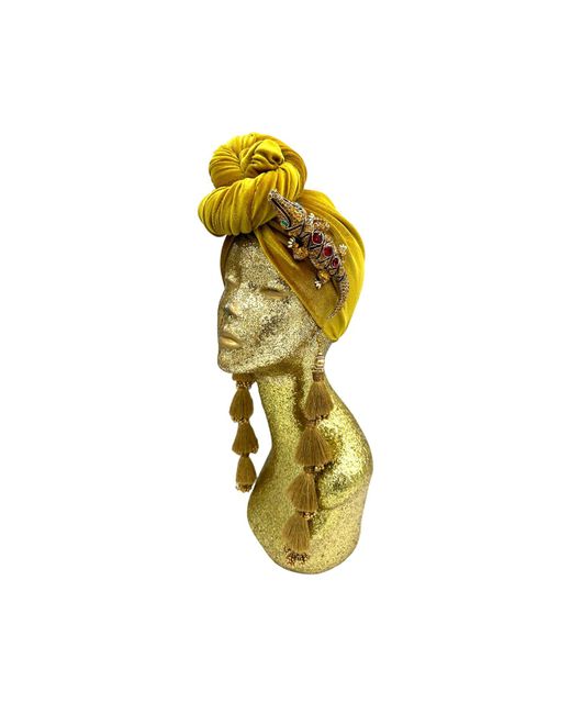 Julia Clancey Yellow Golden Ruby Alligator Dorado Turban