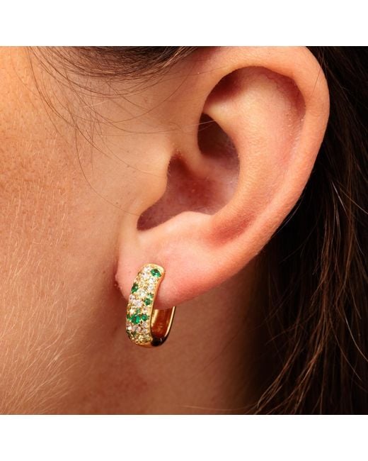 Scream Pretty Yellow Mosaic Chunky Huggie Hoop Earrings