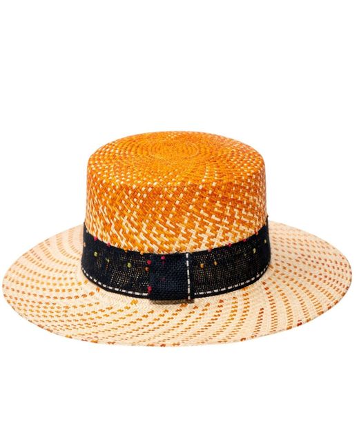ORTUS Orange Neutrals Lulo Straw Boater Hat