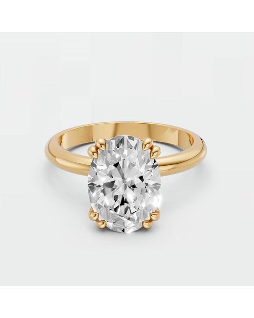 Aya Fine Jewelry Metallic Oval Cut Lab Diamond Solitaire Engagement Ring