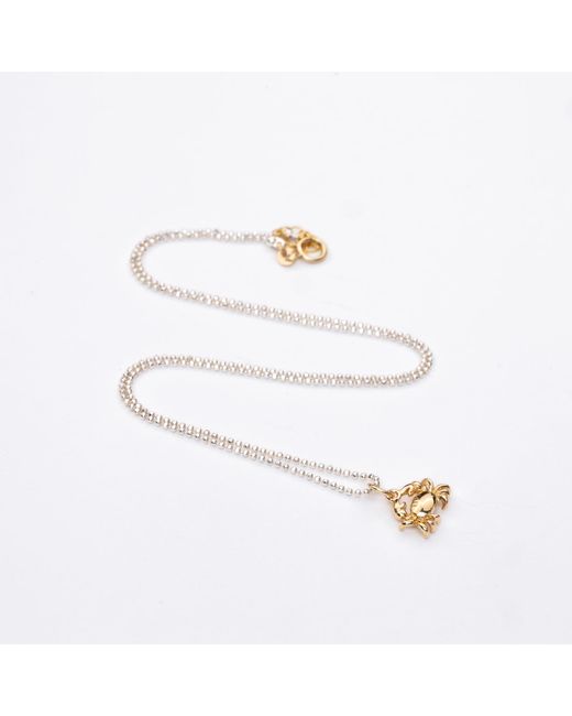 Oana Savu Metallic Chic Summer Handcrafted Crab Pendant Necklace