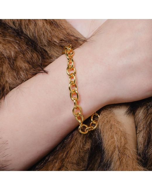 Nazzar Metallic Oval Link Chain Bracelet