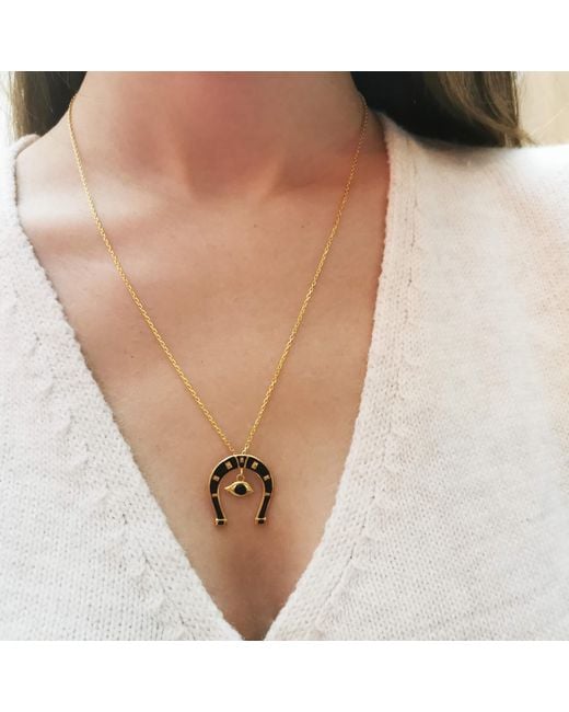 Nowart Jewelry Metallic Horseshoe Eye Detailed Necklace