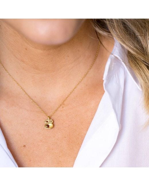 Claire Hill Designs Metallic Garnet Lichen Pendant Necklace