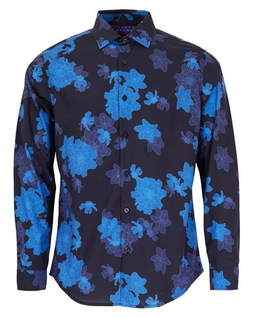 Lords of Harlech Blue Norman Softbloom Shirt for men