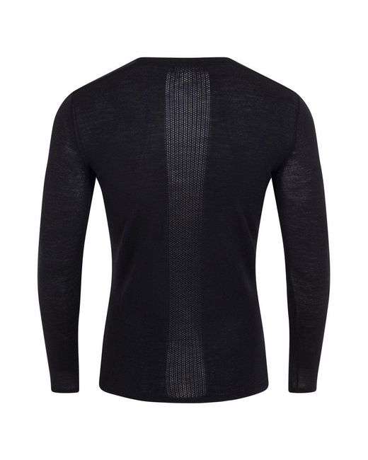 Paul James Knitwear Blue Mens Midweight Merino Activewear Base Layer Zeus Top