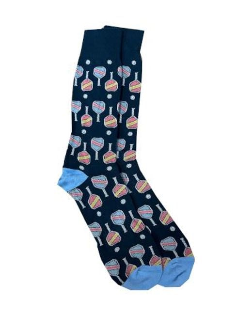 Lazyjack Press Blue Just Dink It Socks for men