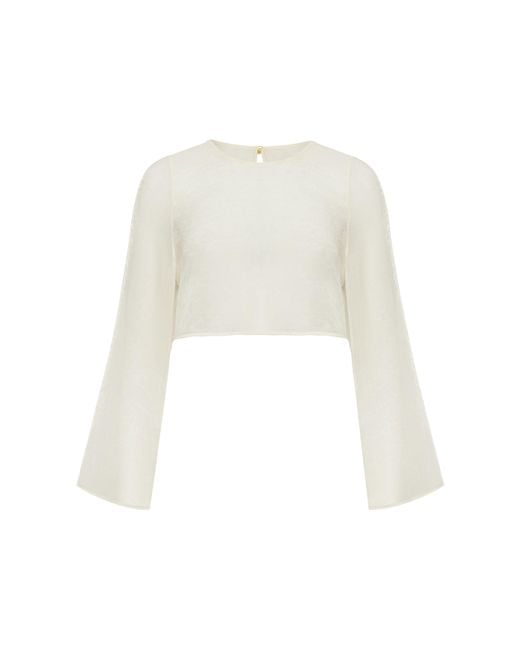 Adriana Pappas Designs White Vienna Top Champagne