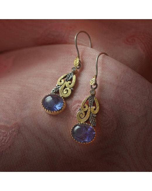 Emma Chapman Jewels Blue Liya Tanzanite Diamond Dangle Earrings