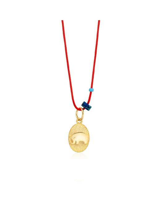 The Pheia Metallic String Elephant Necklace