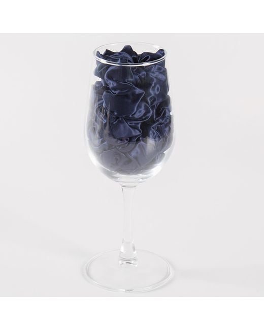 Soft Strokes Silk Blue Pure Mulberry Silk Regular Scrunchie Set Of Five