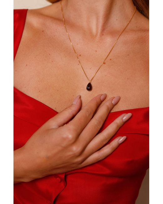 Katy Faye Metallic January Garnet Necklace