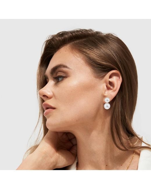 Ora Pearls White Duet Pearl Stud X Large