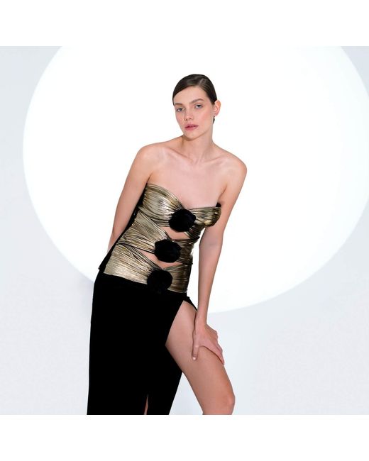 Nur Karaata Black Serbelloni Dress