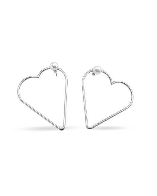 Silver Moon Metallic Sterling Earrings – Heart