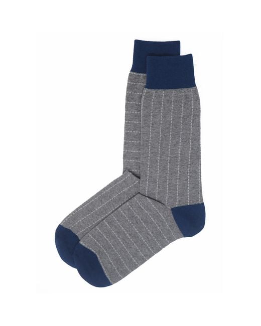 Peper Harow - Made in England Blue Dash Socks for men