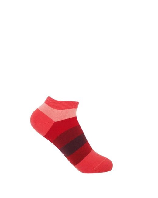 Peper Harow - Made in England Red Block Stripe Fire Luxury Crew & Trainer Socks Bundle