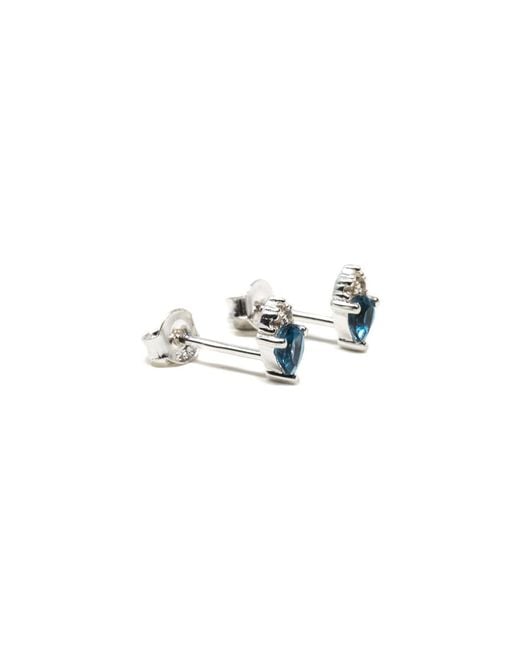 NASI SILVER Blue Pear Atarah Studs- Topaz & Topaz