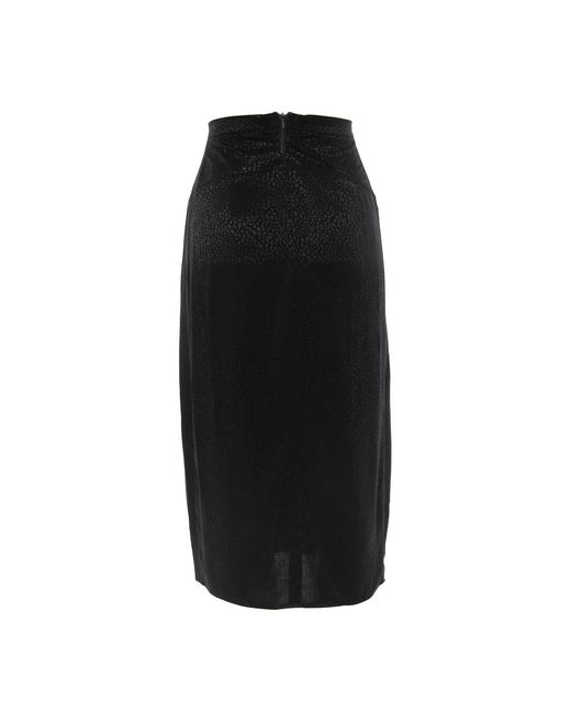 Noria Anis Black Moonlight Viscose Jacquard Midi Skirt
