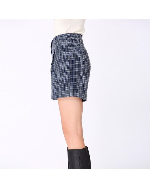 Smart and Joy Blue Micro Houndstooth Short Pants