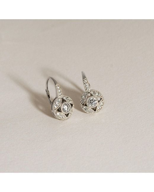 Diamonbliss Metallic Vintage Round Leverback Earrings