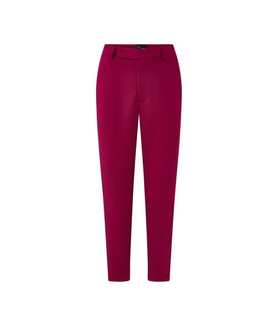 Layo G Red Cropped Fuchsia Stretch Dress Pants