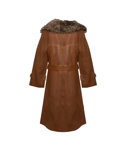 Zasta Studio Brown Royal Julep Long Leather Coat