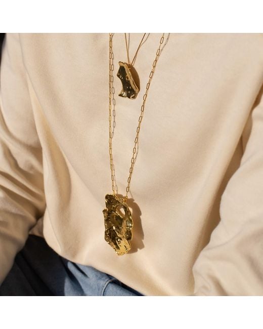 EVA REMENYI Metallic Talisman Full Moon Necklace