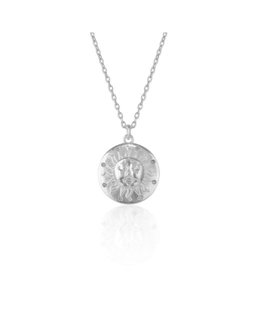 Spero London Metallic Sun Silhouette Sterling Necklace