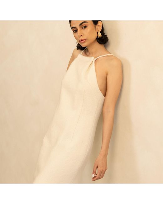 F.j.k by Farah Kadhimi Natural Eva The Ivory Knee Length Evening Dress