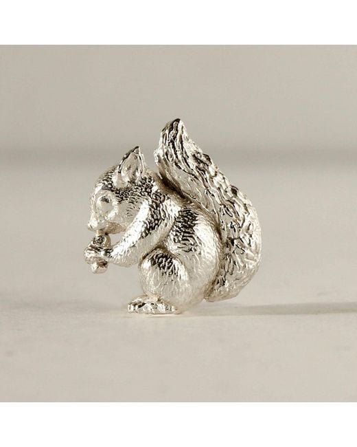 Lee Renee Gray Baby Squirrel Lapel Pin for men