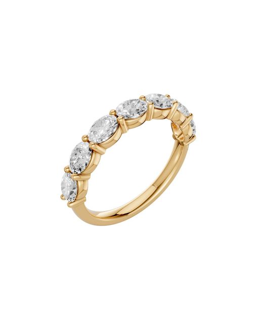 Aya Fine Jewelry Metallic Oval Lab Diamond Half Eternity Wedding Band