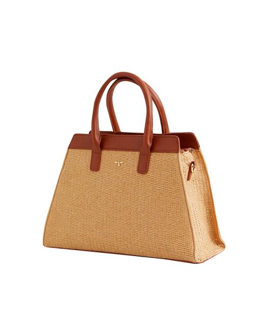 Fable England Brown Neutrals Woven Alice Tote