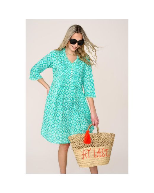 At Last Blue Annabel Cotton Tunic