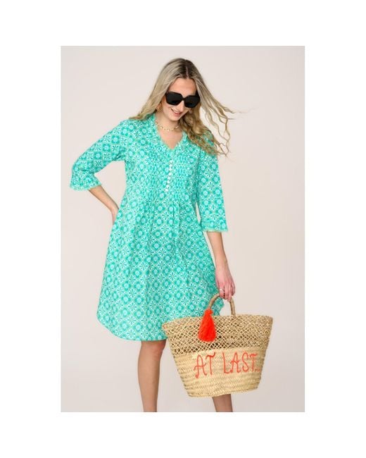 At Last Blue Annabel Cotton Tunic