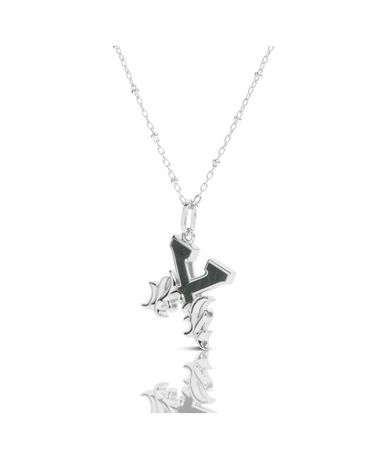 Kasun Metallic Solid X Initial Necklace With Marble
