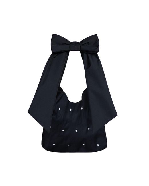 RainSisters Blue Polka Dot Bow Tote Bag